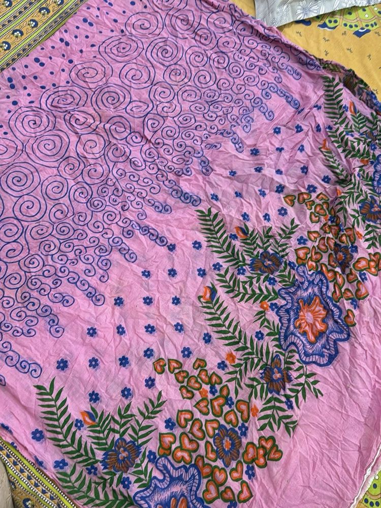 Pink Floral Print Dupatta