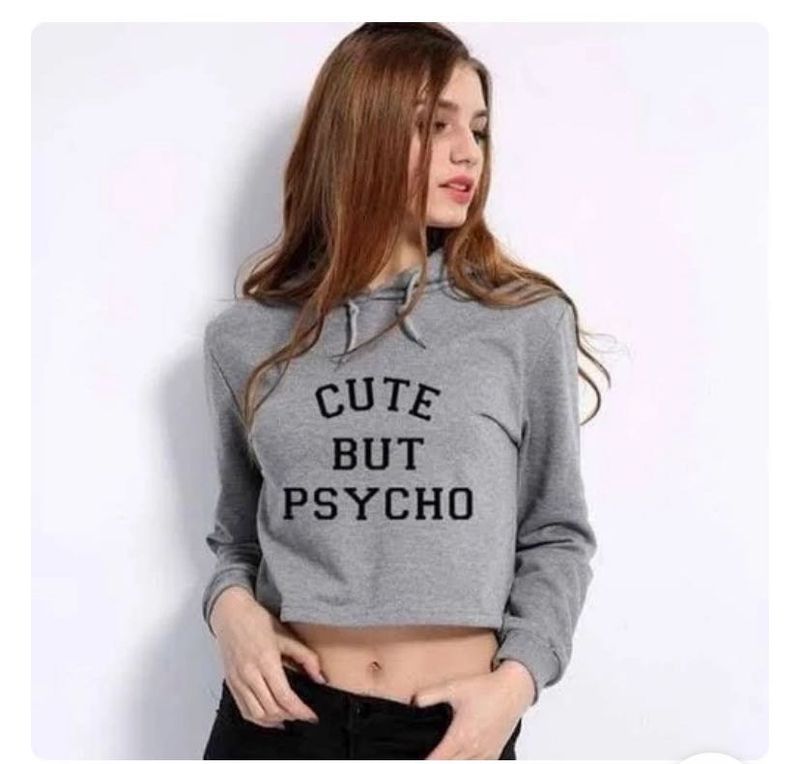 Cute But Psycho Crop Hoodie