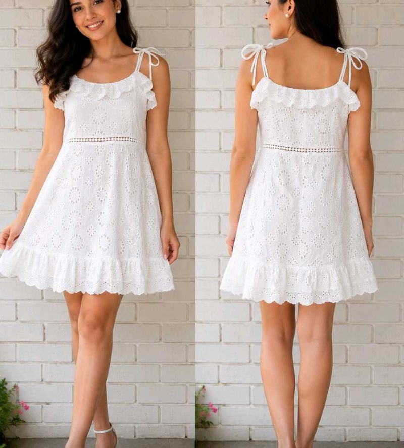 Chic White Broderie Anglaise Sundress