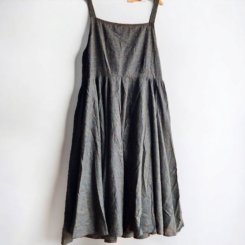 Dark Olive Sleeveless Cotton Khadi Ku
