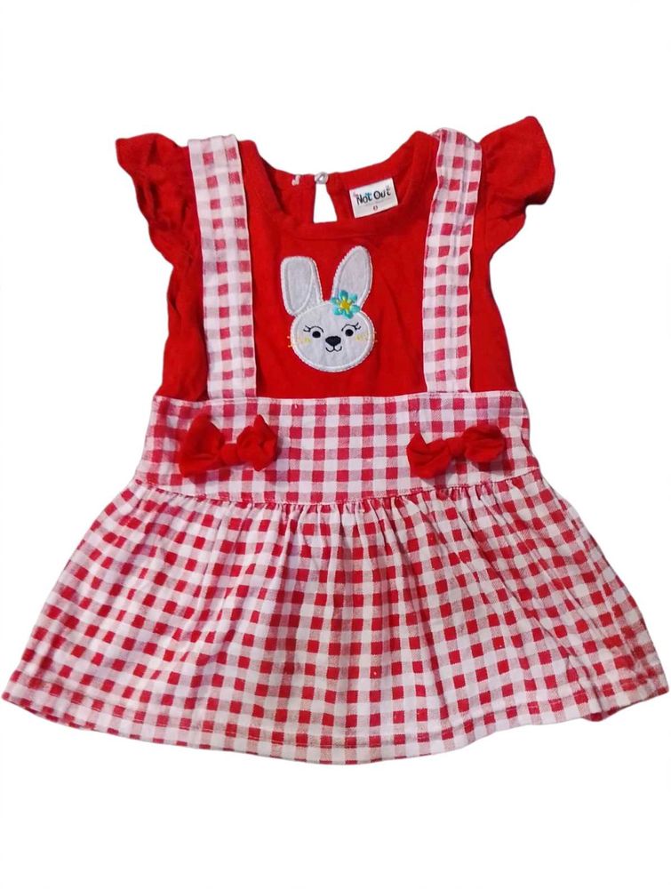 Cute Bunny Red Gingham Dress