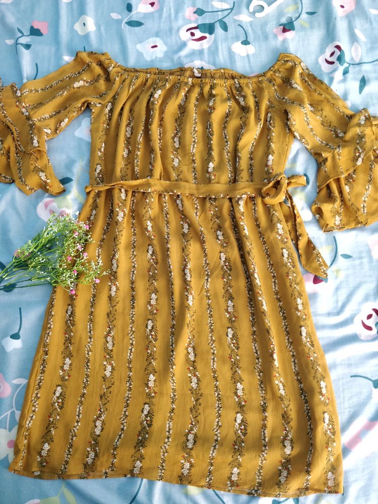 Lee Cooper Mustard Print Dress