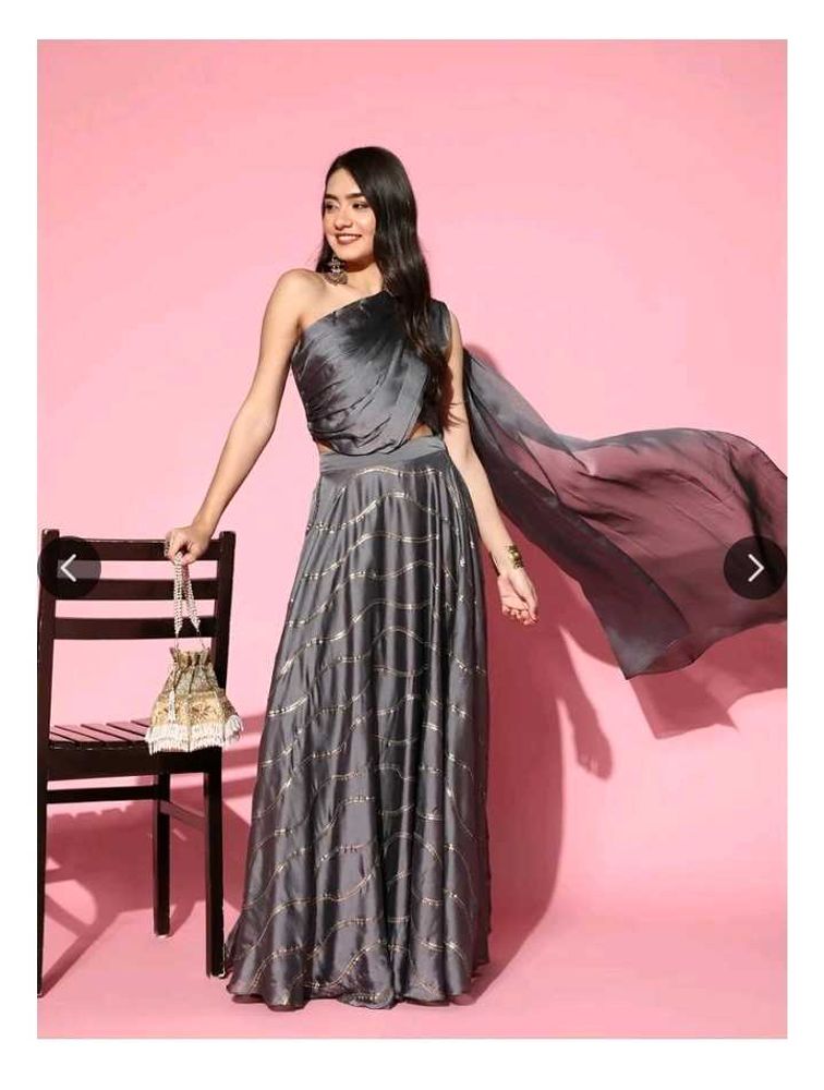 Inddus Bridesmaids' Elegant Grey Lehenga Choli Set