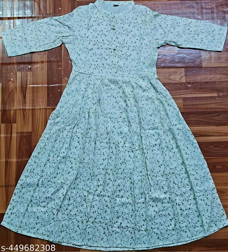 Green Floral Print Midi Dress
