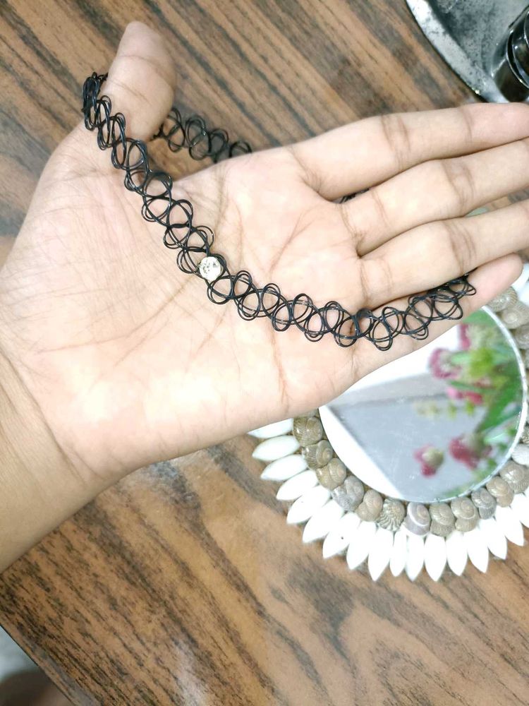 Black Choker with Metal earring