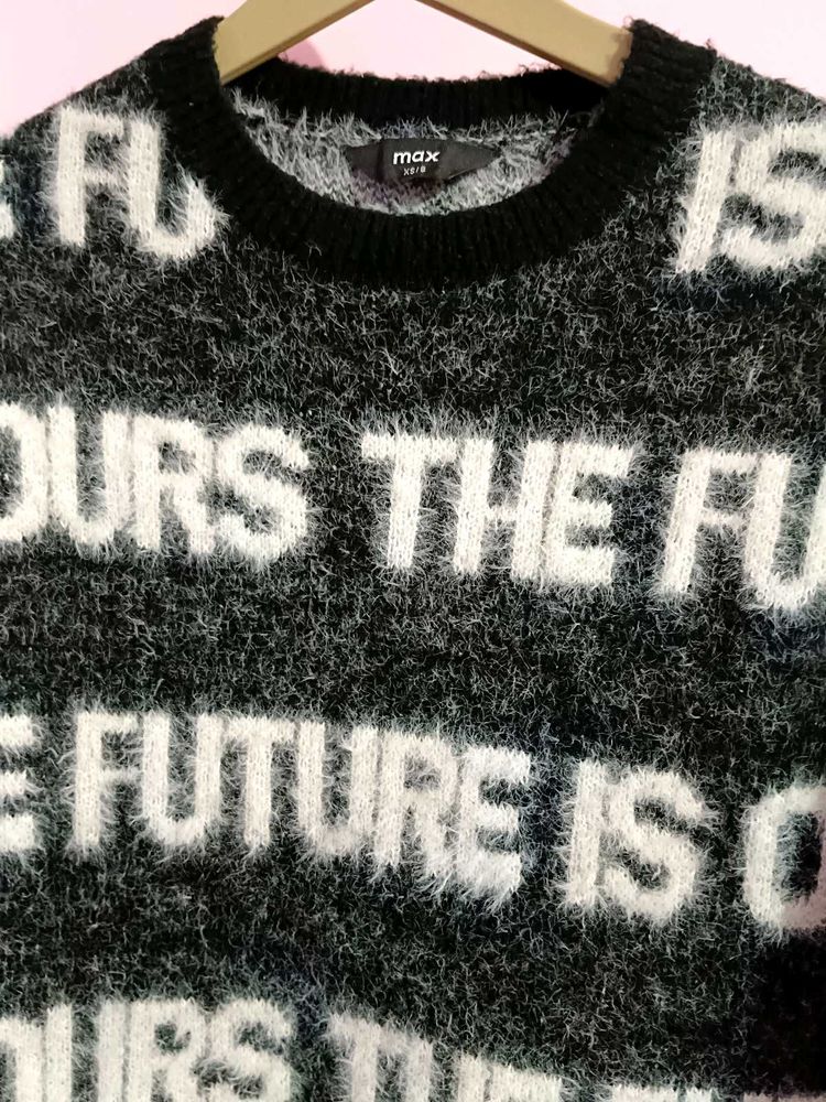 Fluffy Text Sweater