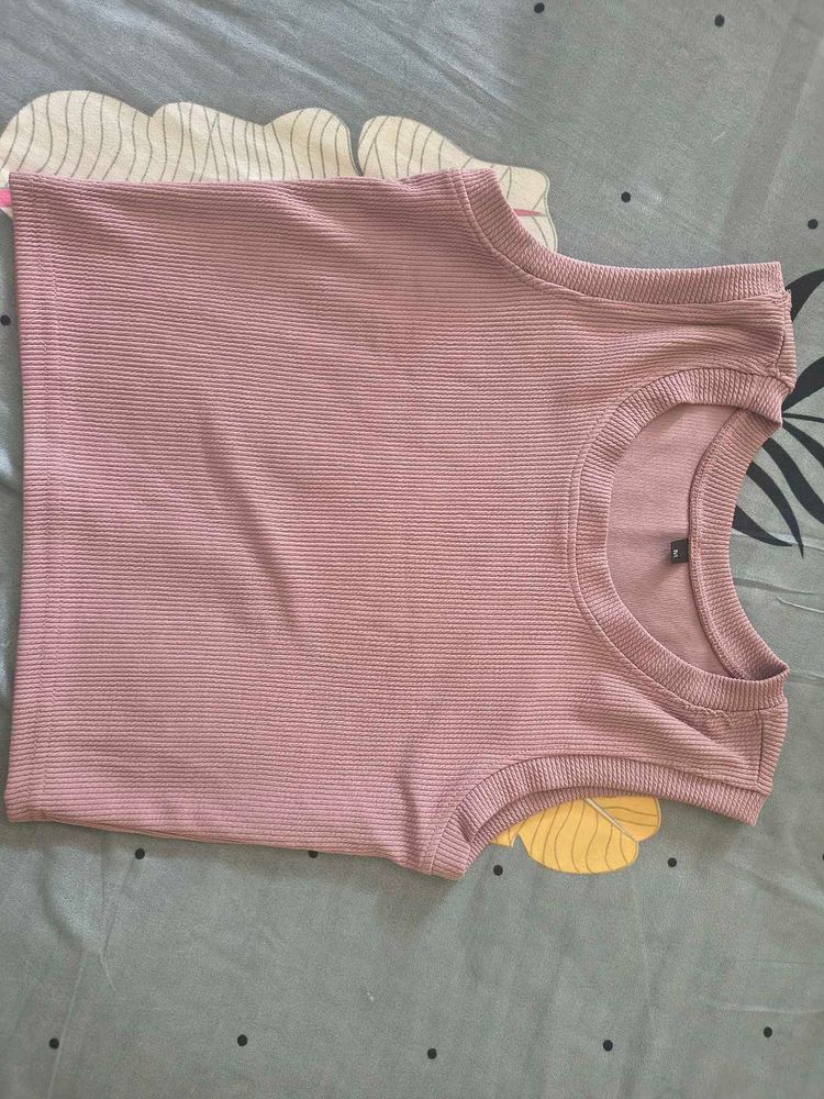 Ribbed Mauve Crop Top