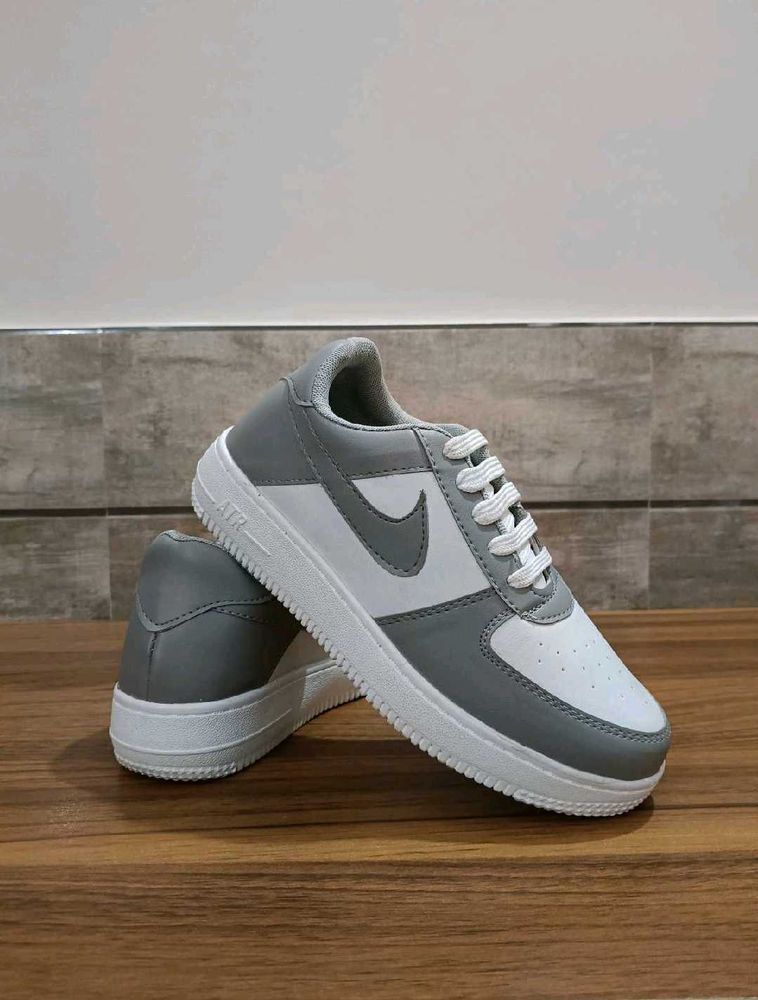 Stylish Grey and White Sneakers