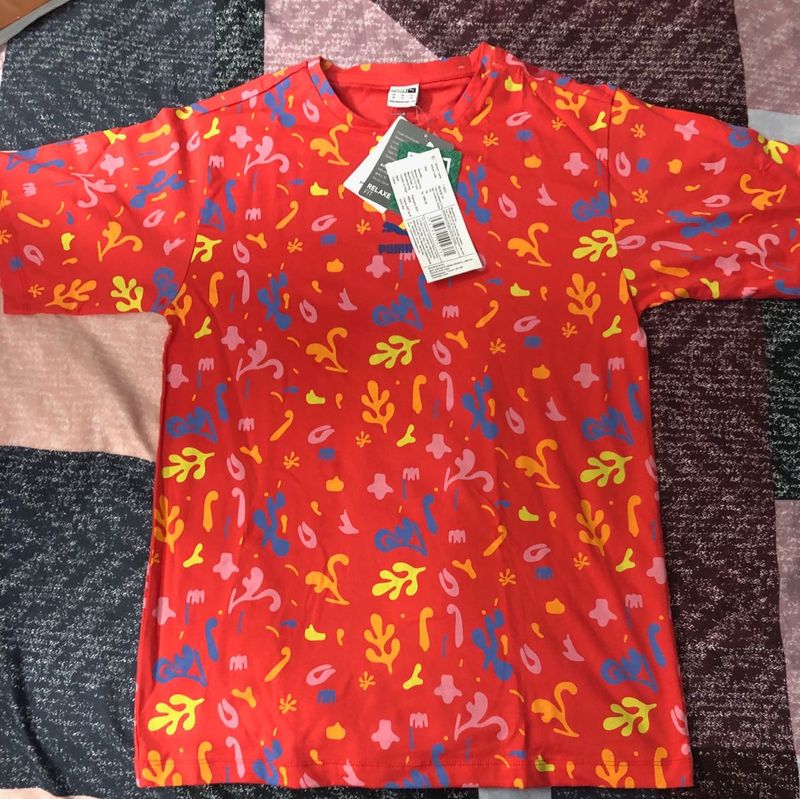 Puma Red Graphic Print T-Shirt