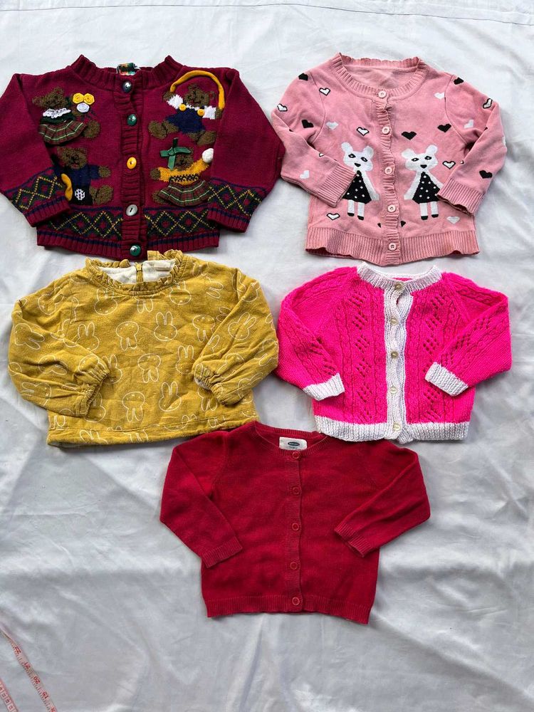 Bundle of 5 Cute Baby Girl Cardigans