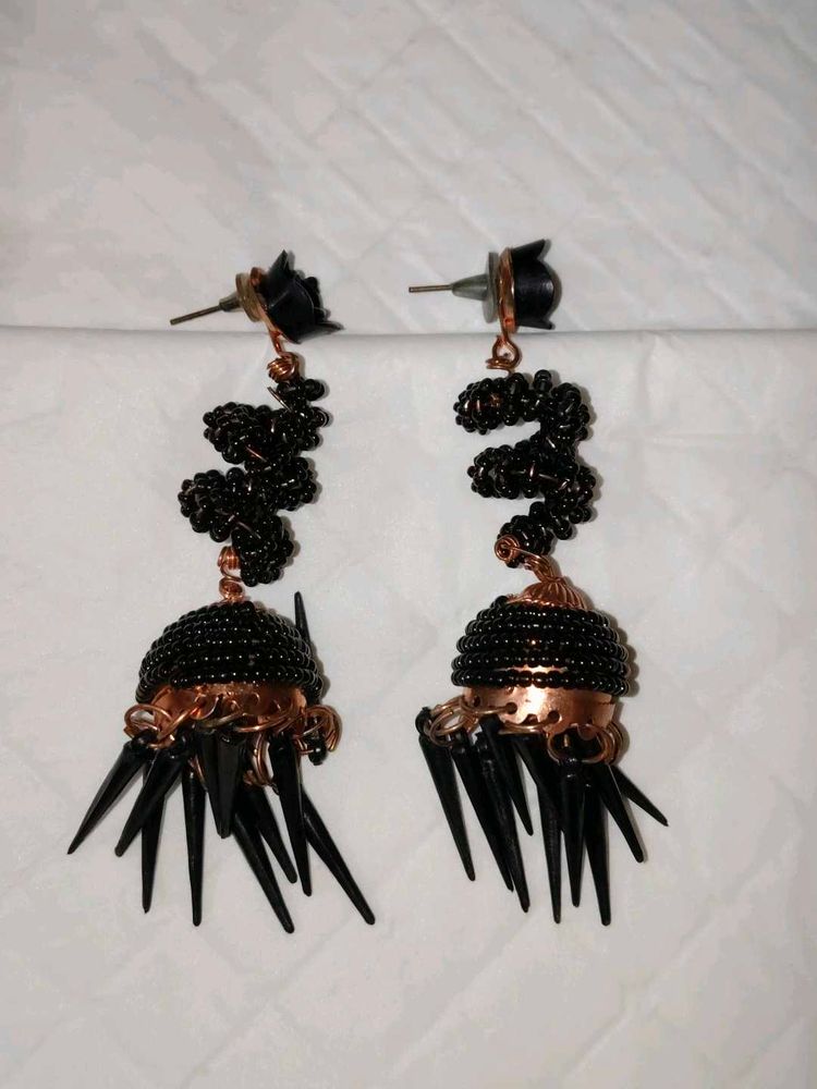 Unique Black Dangle Earrings