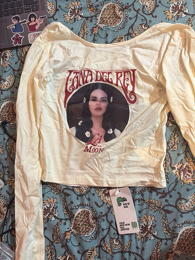 Lana Del Rey Graphic Long Sleeve Crop Top