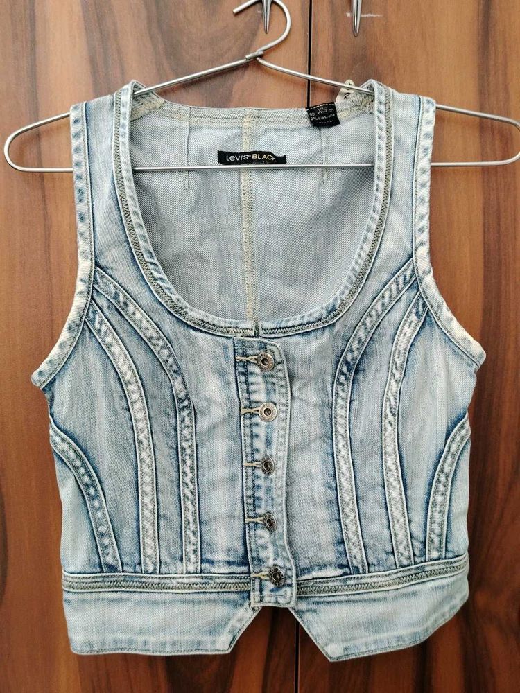 Levi's Denim Cropped Vest