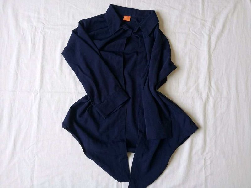 Navy Blue Long Sleeve Flowy Top