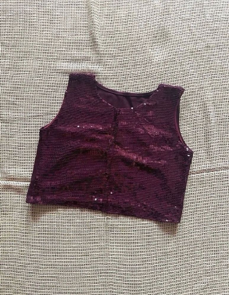 Sequinned Blouse/ Crop Top