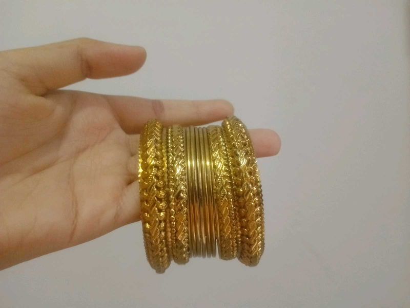 Set of Elegant Gold Bangles