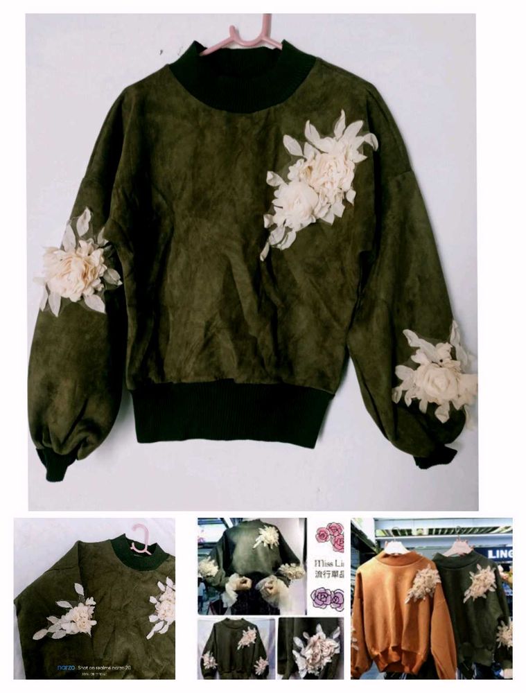 Floral Applique Pullover
