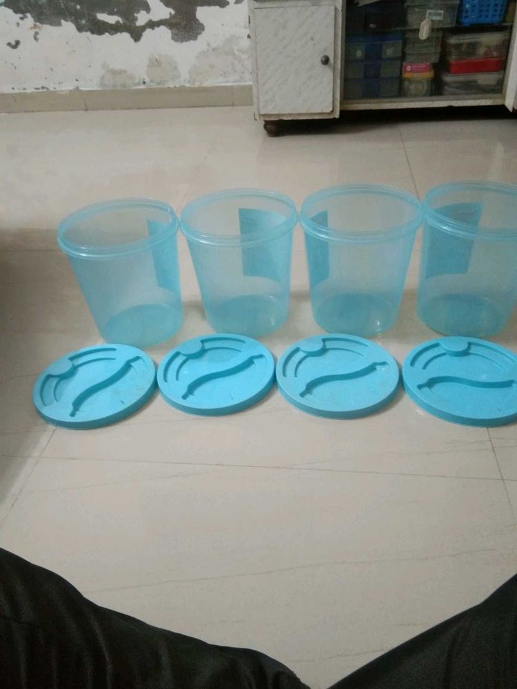 Set of 4 Blue Storage Containers
