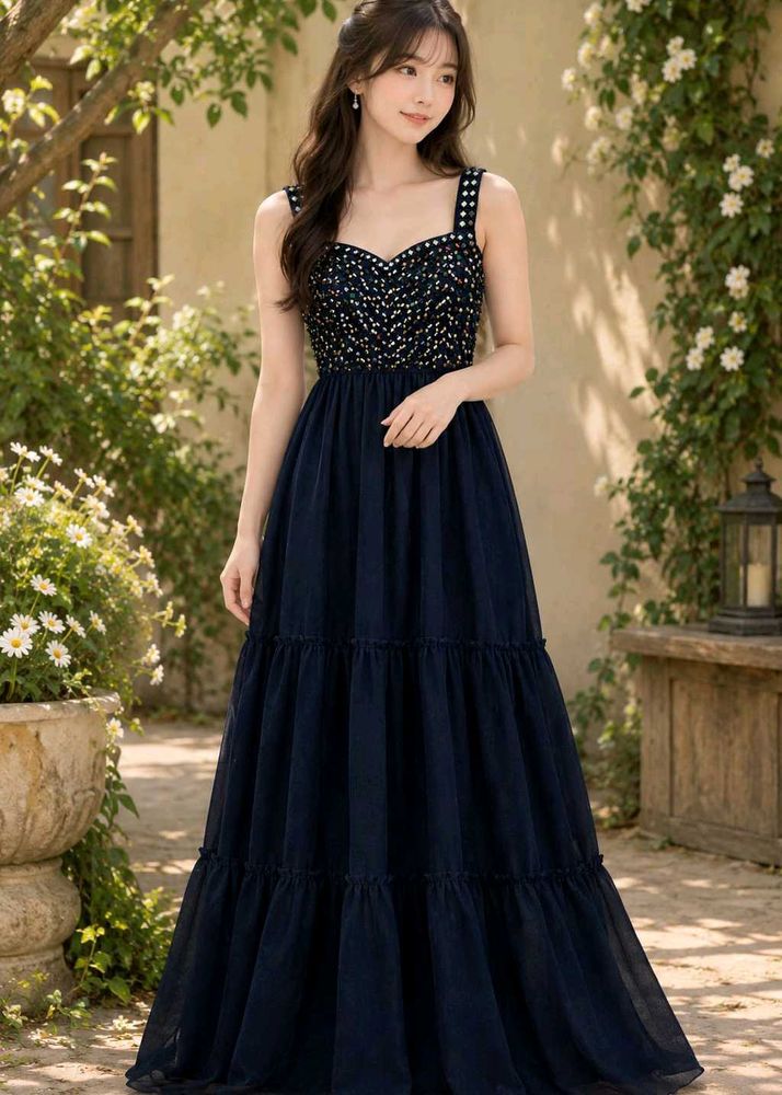 Navy Blue Embellished Maxi Dress💙 | Unused |