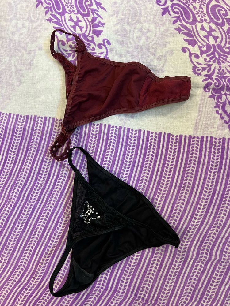 2 Pack Women's Thong Underwear