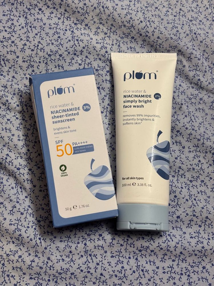 Plum Rice Water &amp; Niacinamide Skincare Combo
