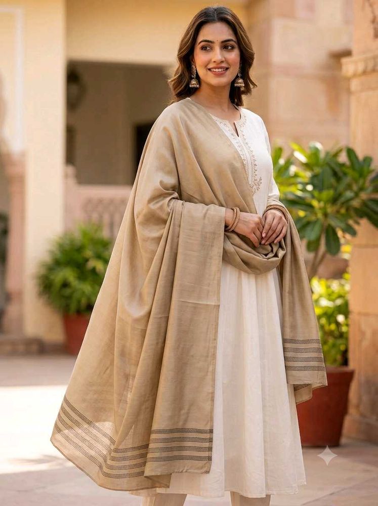 pure silk dupatta with embroidery on pallu