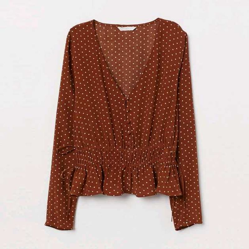 H&amp;M Polka Dot Long Sleeve Top
