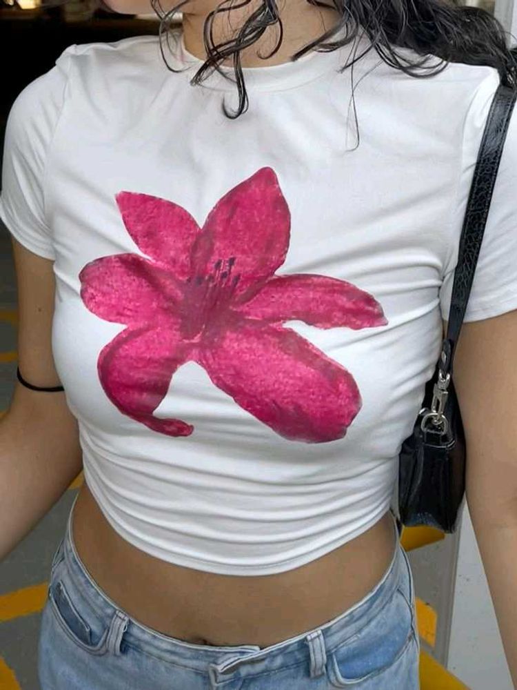Floral Print White T-shirt