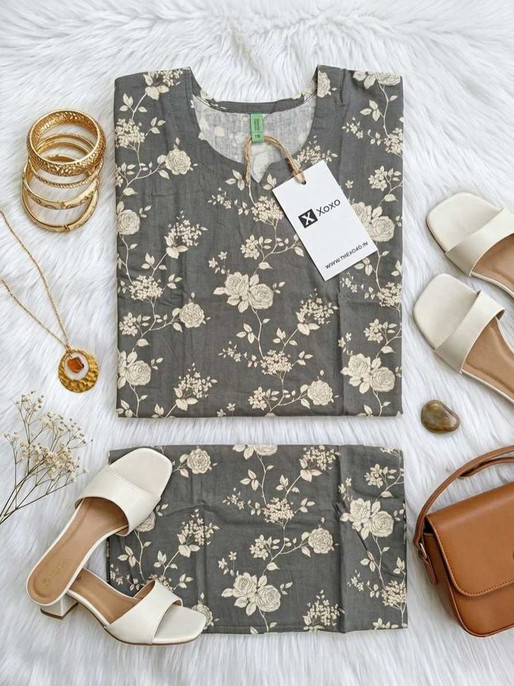 Floral Print Kurta Pant Set