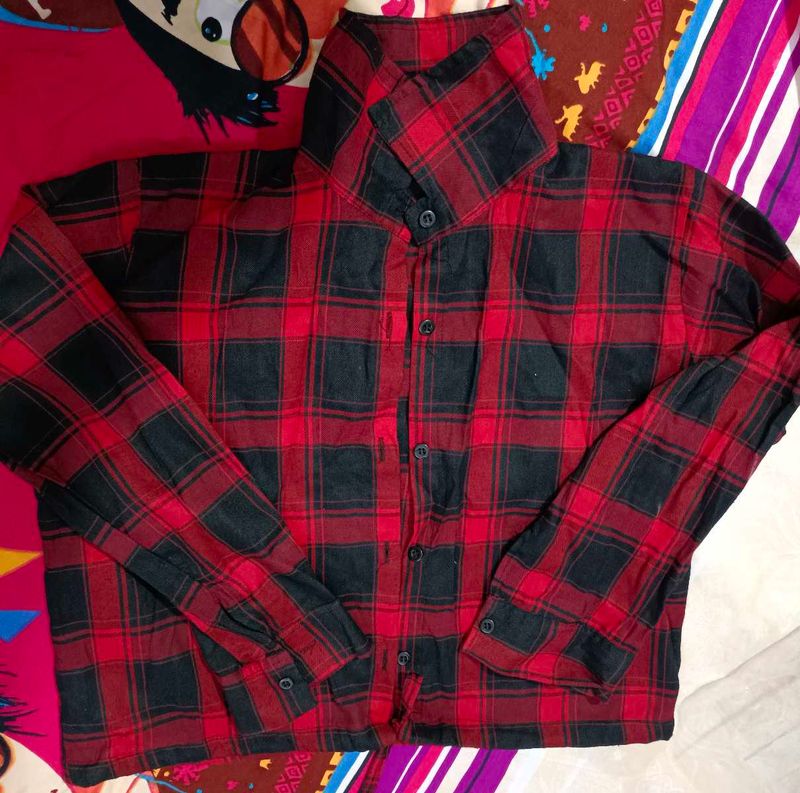 Red &amp; Black Plaid Shirt