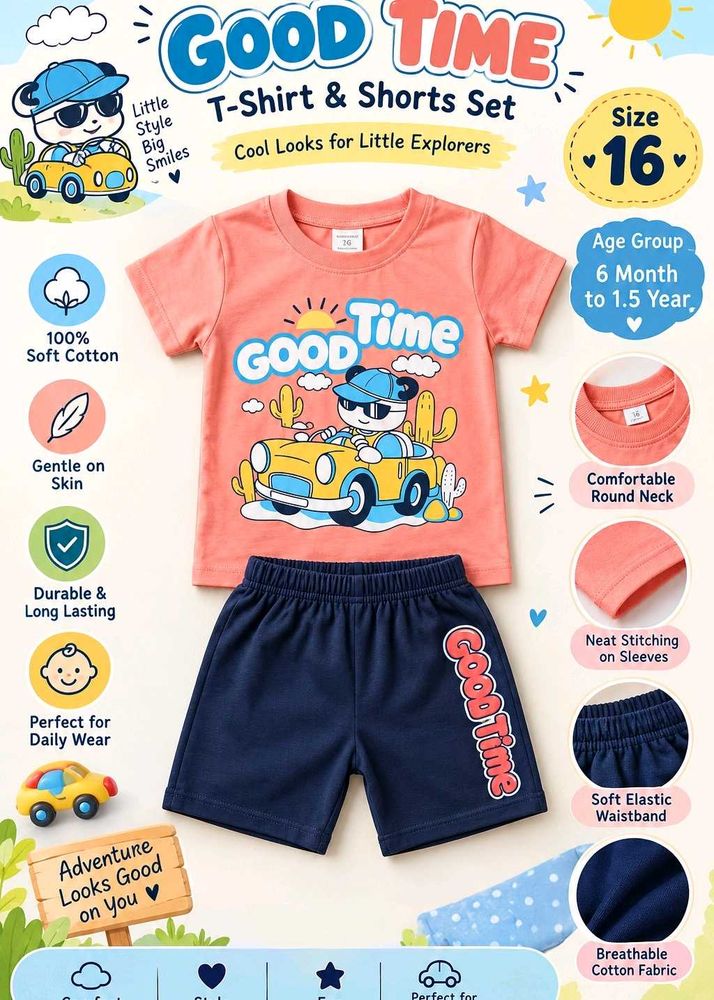 Boys/Girls "Good Time" T-Shirt &amp; Shorts Set