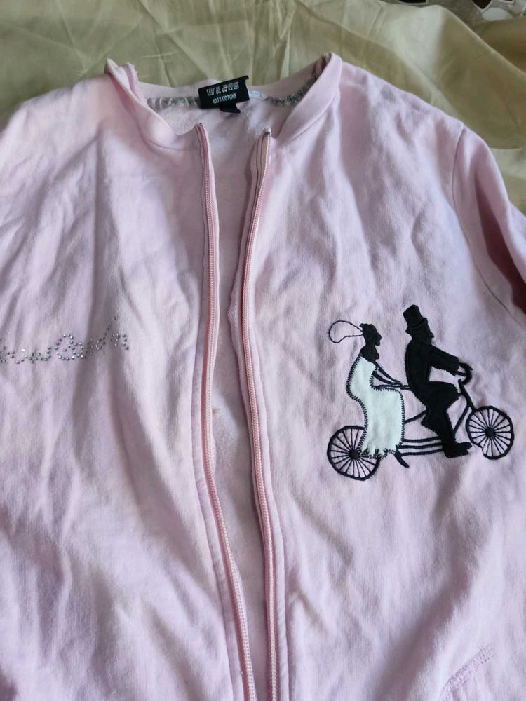 Pink Zip-Up Sweatshirt