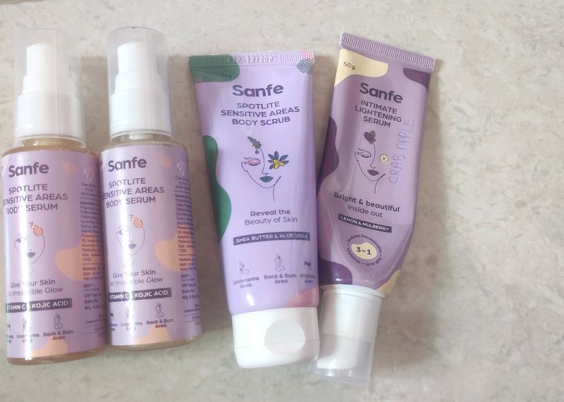 Sanfe Spotlite body serum pack of 2 with free gifts