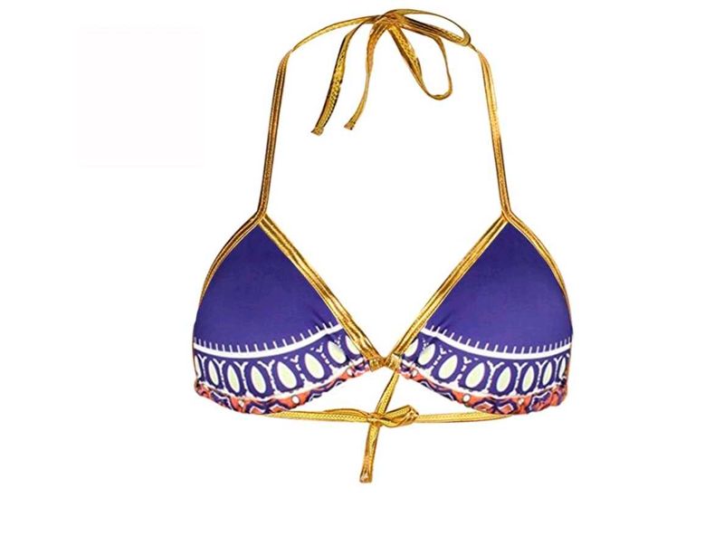 Stylish Blue &amp; Gold Bikini Top