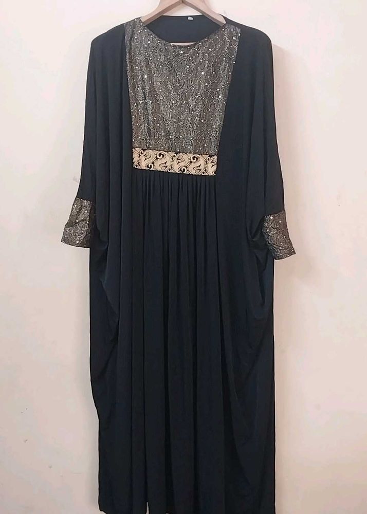 Elegant Black Sequined Abaya