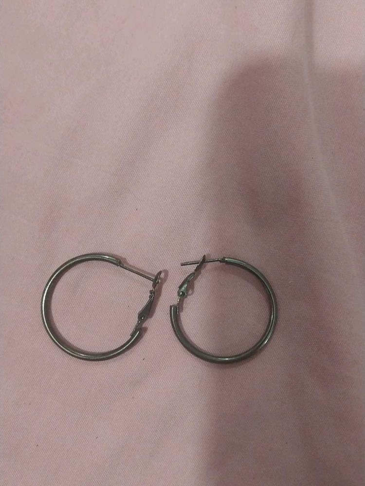 Gunmetal Hoop Earrings