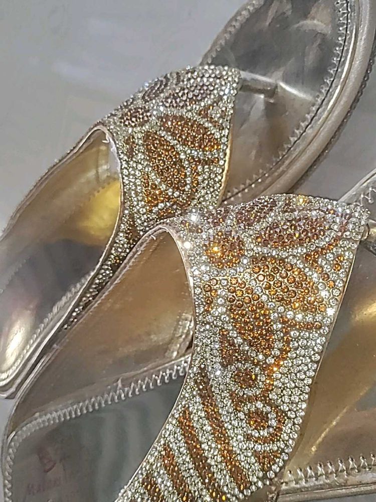 Sparkling Rhinestone Embellished Flats