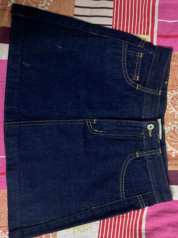Dark Wash Denim Mini Skirt