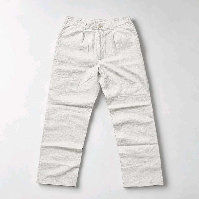 INTERMEZZO 'Pleated Wide-Leg' Linen-Blend Trousers