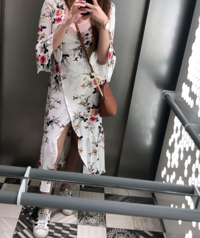 Floral Wrap Maxi Dress SHEIN
