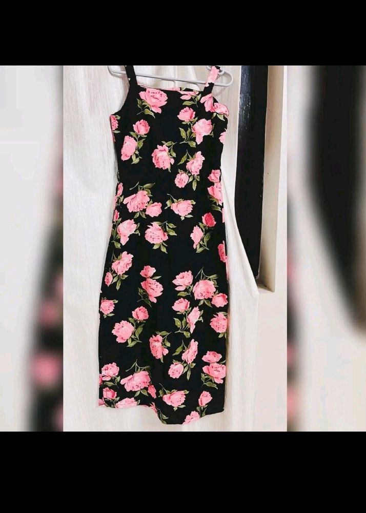 300 Coins Off .. Floral Black Dress