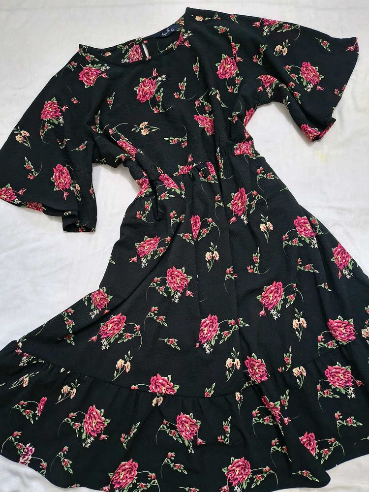 Floral Print Flared Dress
