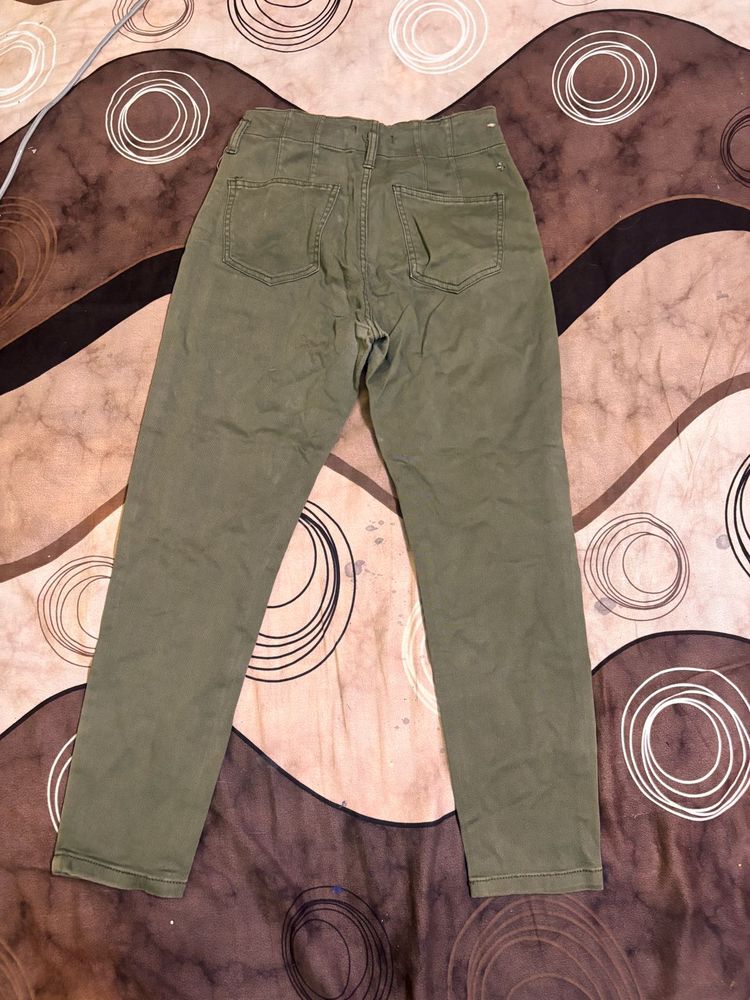 Olive Green High Waisted Pants