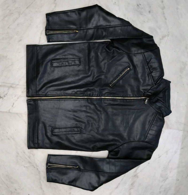 Men's Black Faux Leather Jacket