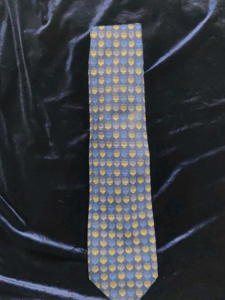Men's Blue &amp; Yellow Patterned Tie