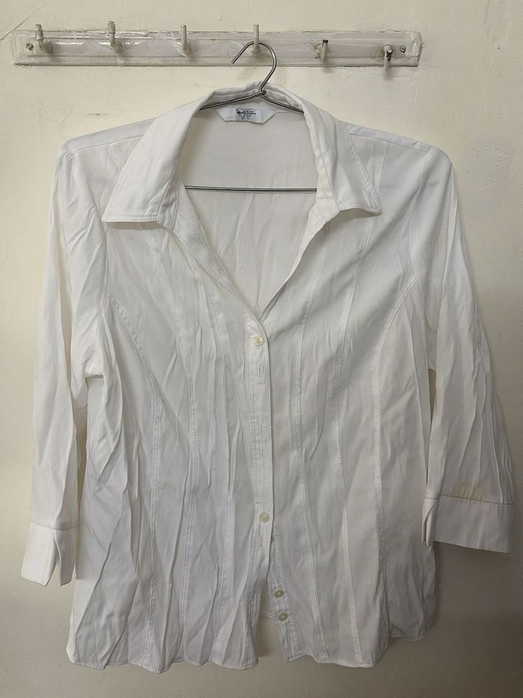 Classic White Button-Up Shirt