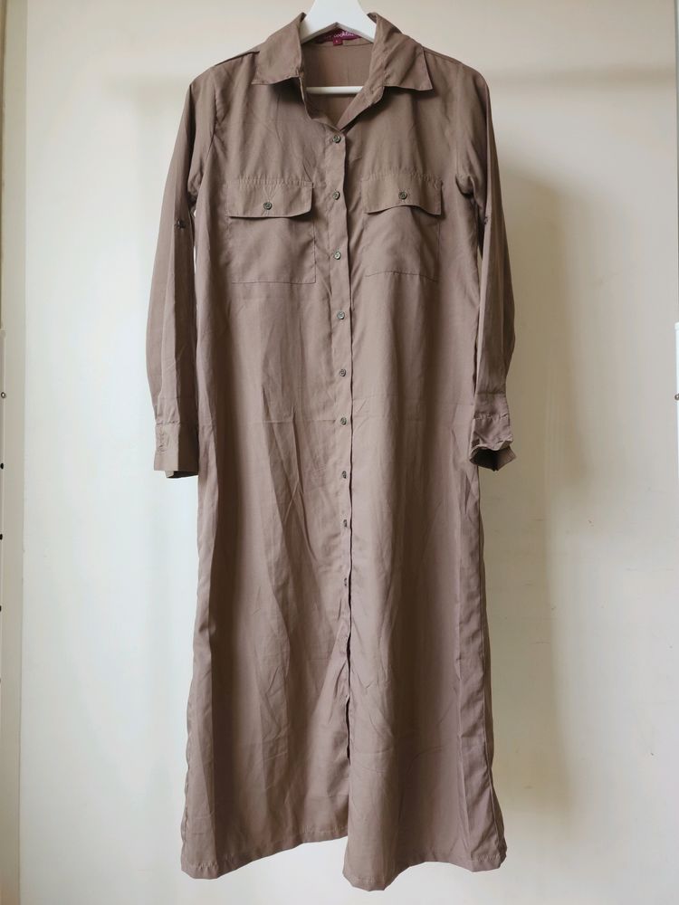 Chocolate Brown Shirt Style Tunic
