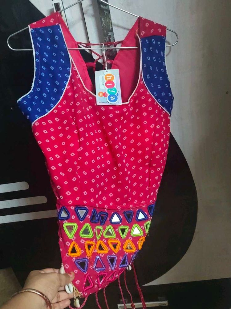 Dandiya dress with mirror work