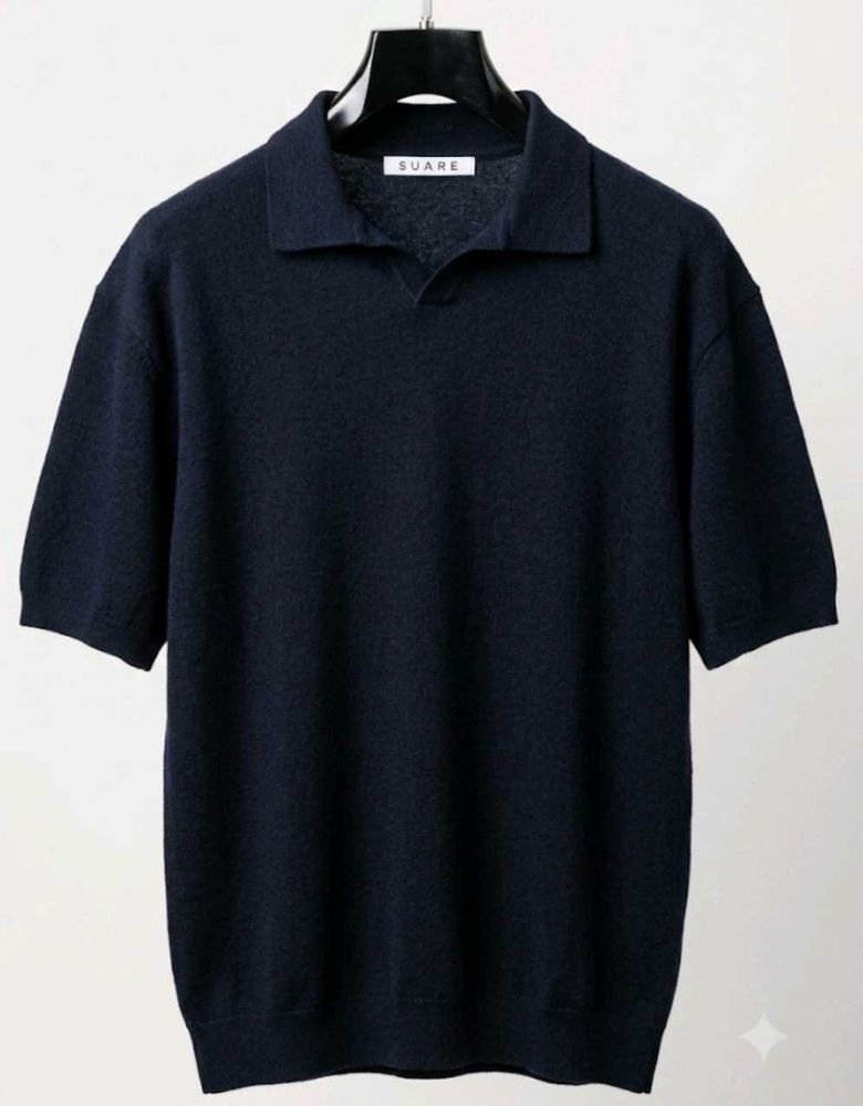 S U A R E knitted textured Polo tshirt