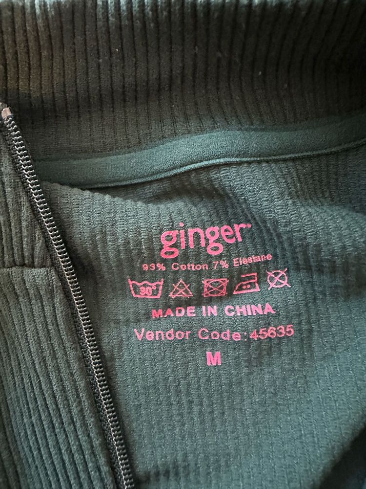 Ginger Ribbed Quarter Zip Top